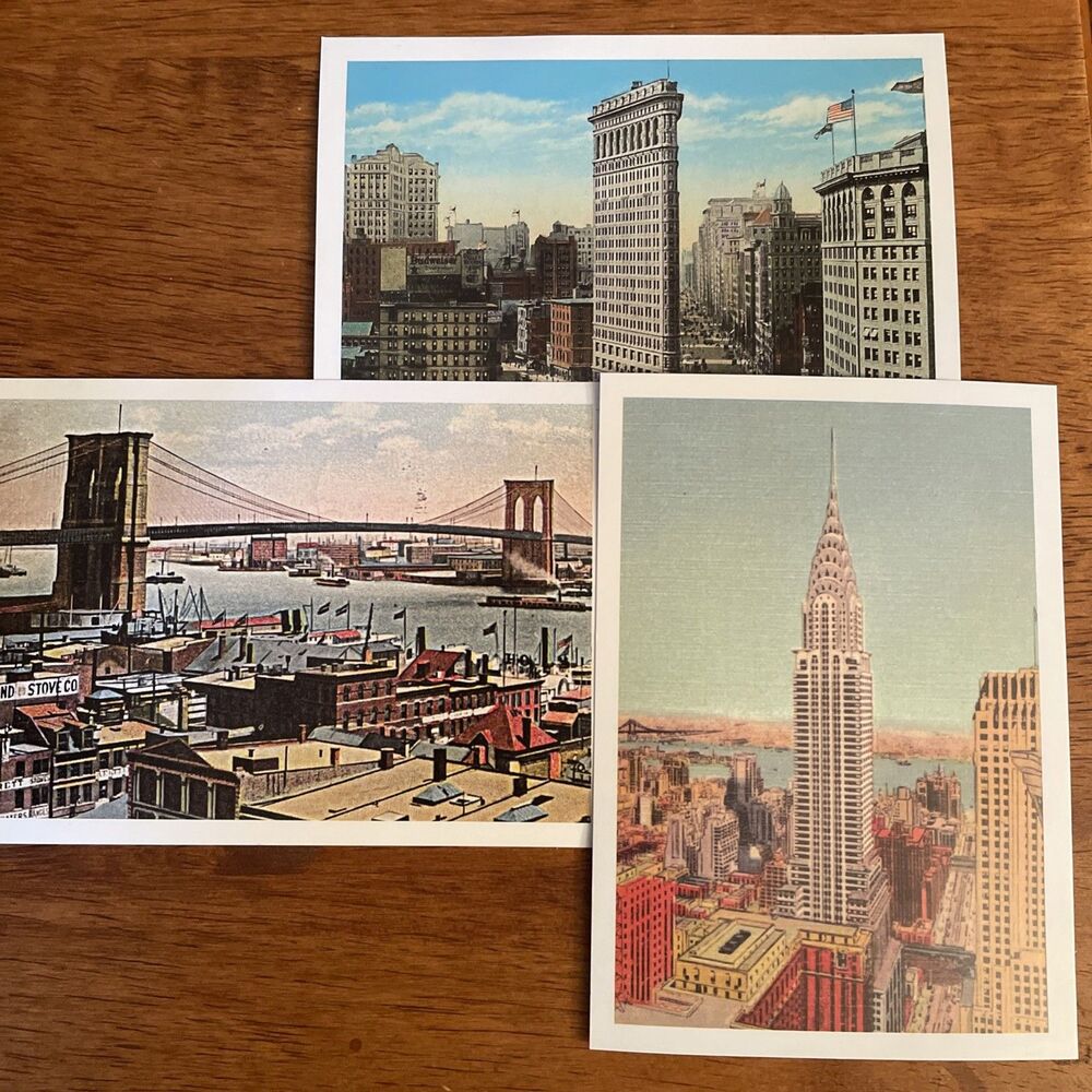 Brooklyn Bridge Chrysler Flatiron NY New York Landmark Conservancy Post Card Lot